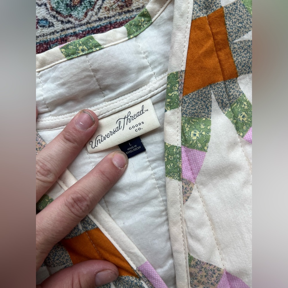 Universal Thread quilted colorful button lightweight Bomber Jacket, large - Picture 4 of 5